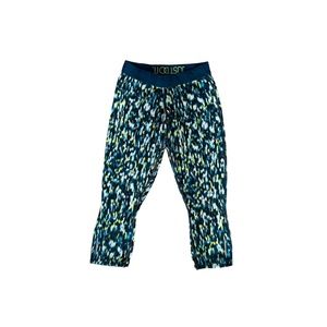 Nike Dri-Fit Cropped Patterned Leggings-Running-Teal Black White- Medium